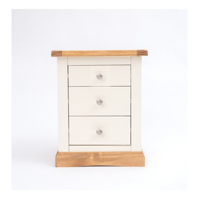 B&Q -  Trevi 3 Drawer Bedside Table Chrome Knob