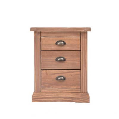 Cabinet Bits Tirolo 3 Drawer Bedside Cabinet - Brown - Image 4
