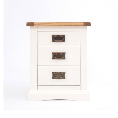 B&Q -  Cosenza 3 Drawer Bedside Table Brass Drop Handle