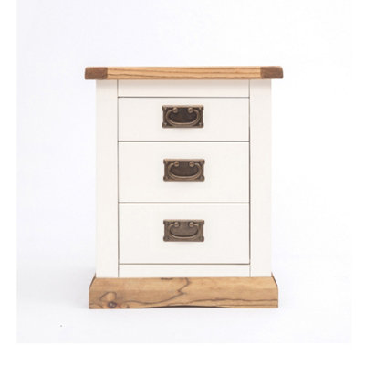 B&Q -  Tropea 3 Drawer Bedside Table Brass Drop Handle