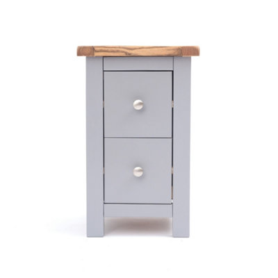 B&Q -  Mirano 2 Drawer Petite Bedside Table Chrome Knob