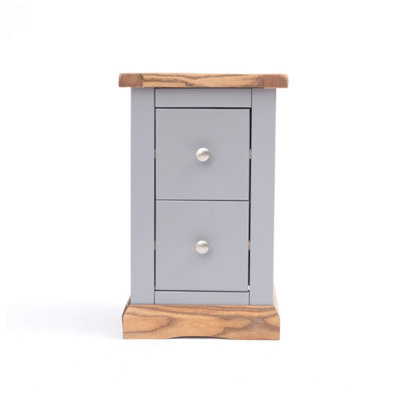 B&Q -  Biccari 2 Drawer Petite Bedside Table Chrome Knob