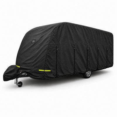 Breathable Waterproof 4Ply Caravan Cover with Free Hitch Cover Black (23-25ft) - Image 7