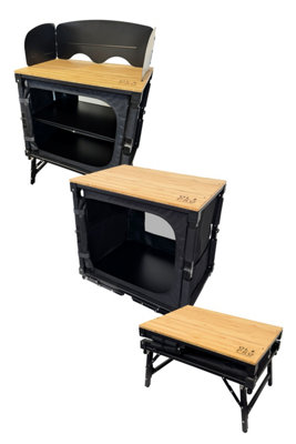 Olpro Bamboo 3 In 1 Folding Table/storage Camping Cupboard from B&Q