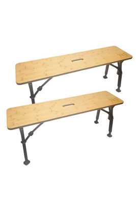 Olpro Folding Bamboo Bench Set Of Two from B&Q