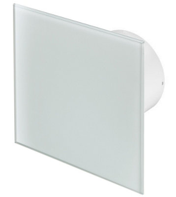 Awenta 100mm Humidity Sensor Extractor Fan White Glass Front Panel Trax Wall Ceiling Ventilation from B&Q