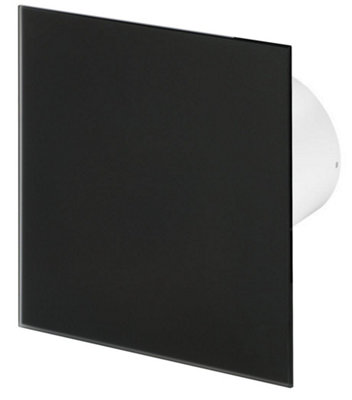 Awenta 125mm Pull Cord Extractor Fan Matte Black Glass Front Panel Trax Wall Ceiling Ventilation from B&Q