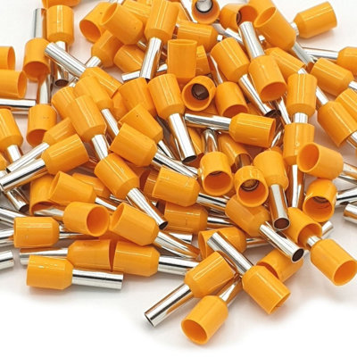 Pepte 100Pcs 4mm Insulated Orange Single Cord End Terminal Crimp Bootlace Ferrules from B&Q