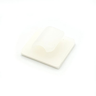 Pepte 100 X Nylon Self Adhesive Cable Clips 16X16mm White