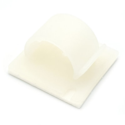 Pepte 100 X Nylon Self Adhesive Cable Clips 28X28mm White