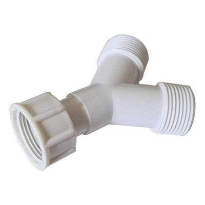 PEPTE Y Piece Washing Machine Hose Connector Junction Splitter 3/4 from B&Q