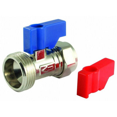 PEPTE Straight Washing Machine Shut Valve Compression 15mm X 3/4 Heavy from B&Q