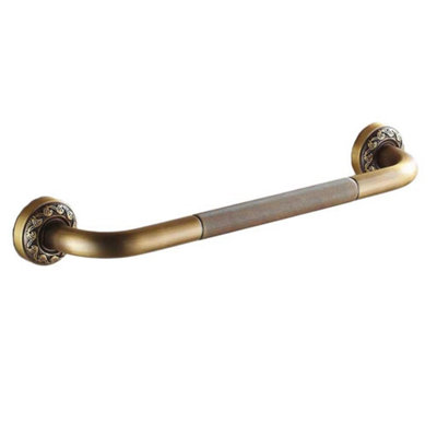 B&Q -  Antique Bronze Brass Safety Support Grab Rail Bar Handle Straight 520mm