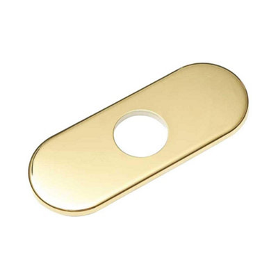 PEPTE Gold Bathroom Tap Sink Hole Cover Deck Plate Plinth Mounting Escutcheon Steel from B&Q