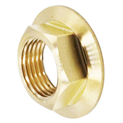 PEPTE Brass 1/2" Bsp Back Nut Wide Flanged Threaded Backnut from B&Q