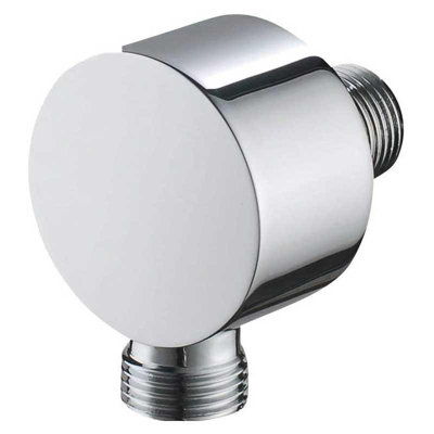 PEPTE Shower Hose Outlet Elbow Round Concealed Fitting Chrome Wall Mounted Brass from B&Q
