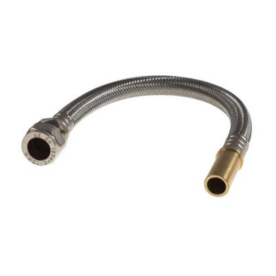 PEPTE Flexible Pipe Hose Extension 15mm Compression X 15mm Shank X 300mm from B&Q