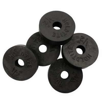 PEPTE 5 Pack 1/2" Flat Tap Washers (18.6mm Od) Rubber from B&Q