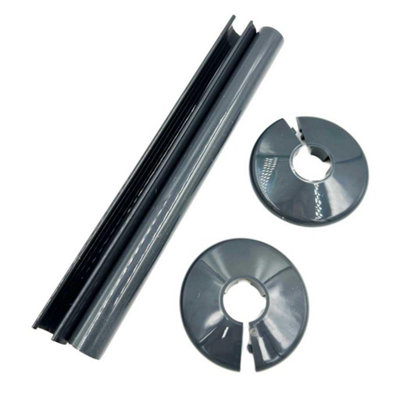 Pepte 2 X Dark Grey Snappit Pipe Covers And Collars For Radiator Pipework from B&Q