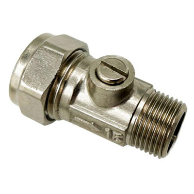 Pepte 15mm X 3/8" Isolation Valve Flat-Faced Straight Compression X Male Bsp from B&Q
