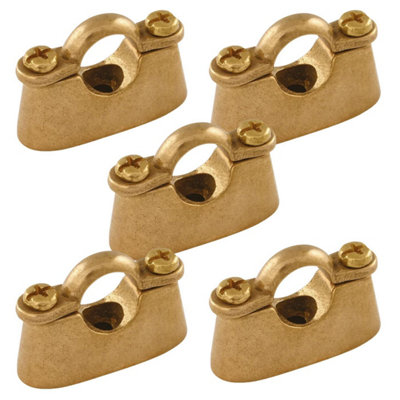 Pepte 5 X 42mm Hospital Brackets Cast Brass Screw-On Wall Pipe Clips from B&Q