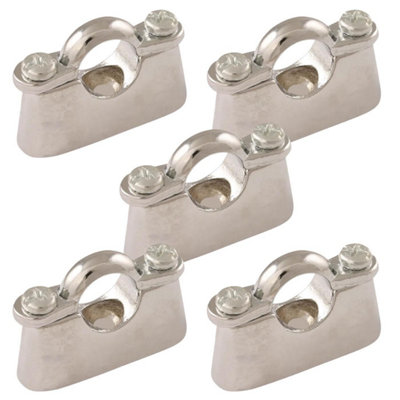Pepte 5 X 15mm Hospital Brackets Chrome Plated Cast Brass Screw-On Wall Pipe Clips from B&Q