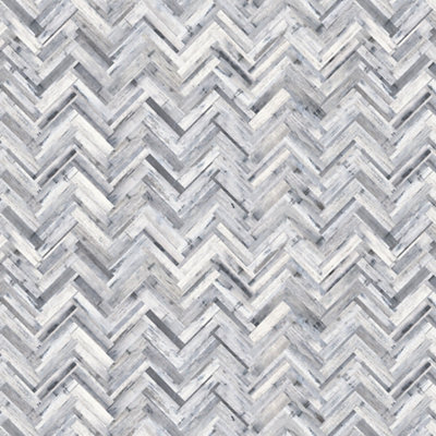 Splashwall Grey & White Herringbone Mdf Splashback(H)600mm (W)2440mm (T)10mm from B&Q