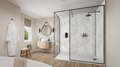 B&Q -  Blanc Marble  2420 X 585 X 11mm Laminate Plywood Tongue & Groove