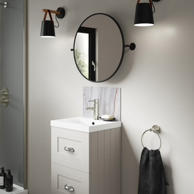 Splashwall Alloy Matt Marmo Linea Aluminium Bathroom Splashback (H)25Cm (W)40Cm from B&Q