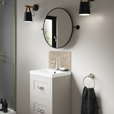 Splashwall Alloy Matt Treviso Aluminium Bathroom Splashback (H)25Cm (W)80Cm from B&Q