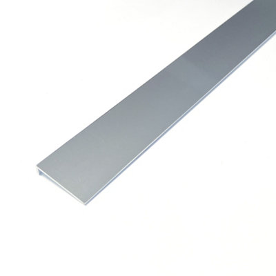Splashwall Alloy Vanity Panel End Cap (L)800mm (W)27mm (T)6mmPolished Silver Effect from B&Q