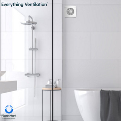 Everything Ventilation White Ipx5 Axial Bathroom Extractor Fan With Back Draft Excluder (100Mm Standard, )