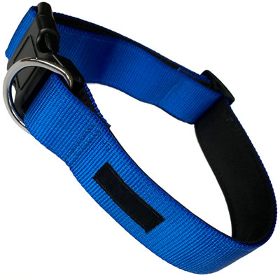 Dog Collar Neoprene Padded Waterproof Comfort Collar Blue L-Xl from B&Q