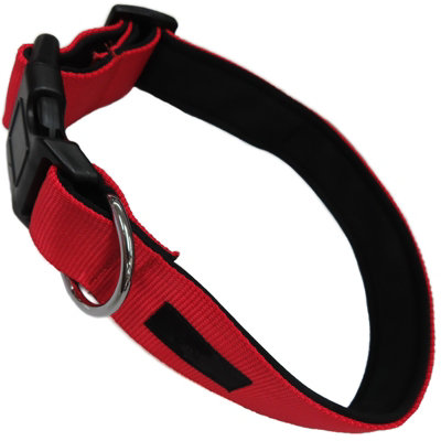Dog Collar Neoprene Padded Waterproof Comfort Collar Red L-Xl from B&Q