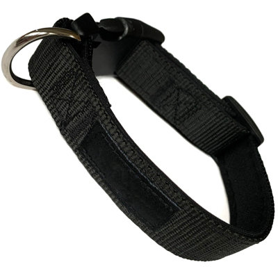 Dog Collar Neoprene Padded Waterproof Comfort Collar Black S from B&Q