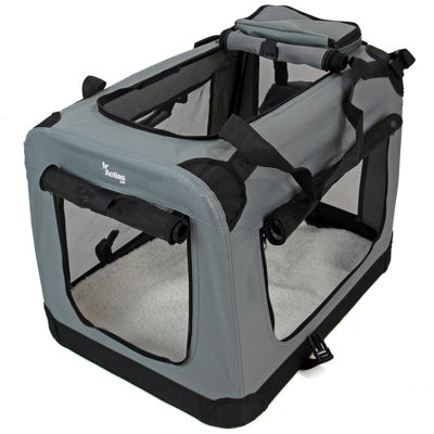 Actiaspet Fabric Pet Carrier Grey Medium from B&Q