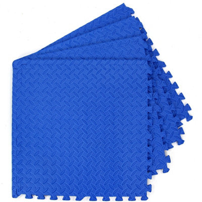 Actiasmat Interlocking Eva Gym Yoga Mats In Blue Anti-Fatigue Soft Foam Exercise Play Floor Tiles from B&Q