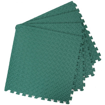 Actiasmat Interlocking Eva Gym Yoga Mats In Green Anti-Fatigue Soft Foam Exercise Play Floor Tiles from B&Q