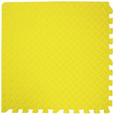 Actiasmat Eva Interlocking Gym/yoga Mats In Yellow Anti-Fatigue Soft Foam Exercise Play Floor Tiles from B&Q