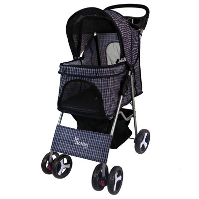 Actiaspet Blue Tartan Folding Pushchair Pet Stroller from B&Q