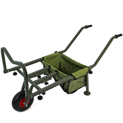 Actiaspet Fishing Trolley Solid Pu Wheel Folding Barrow Cart With Detachable Bag