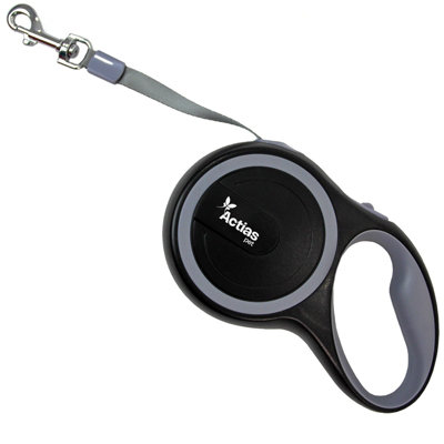 Actiaspet Retractable Dog Lead Training Pet Leash 5M Max 25Kgs Extendable Grey from B&Q