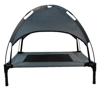 Actiaspet Grey Elevated Mesh Pet Bed With Canopy Medium from B&Q
