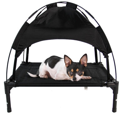 Actiaspet Black Elevated Mesh Pet Bed With Canopy Small from B&Q