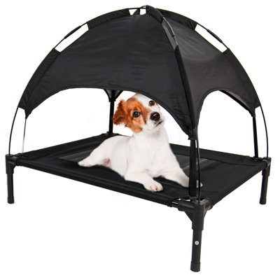 Actiaspet Black Elevated Mesh Pet Bed With Canopy Medium from B&Q