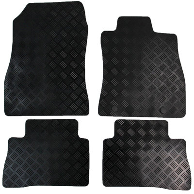 B&Q -  Fits Nissan Juke Car Mats Tailored Rubber 2010 To 2019 4Pc Black Floor Set