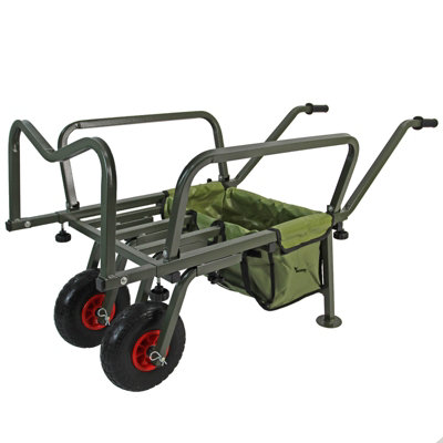 Actiasgear Fishing Trolley Folding Barrow Cart Two Solid Pu Wheels With Detachable Bag