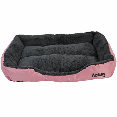 Actiaspet Faux Fur Pet Bed Pink/grey Large from B&Q
