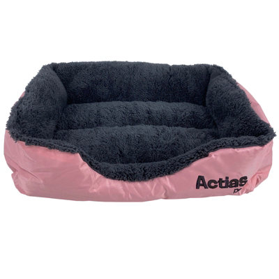 Actiaspet Faux Fur Pet Bed Pink/grey Small from B&Q