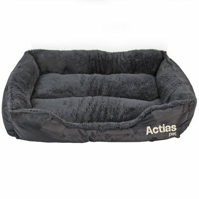 Actiaspet Faux Fur Pet Bed Black/grey Medium from B&Q